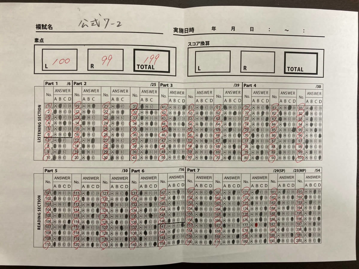 TOEIC公式問題集7の難易度&感想&レビュー